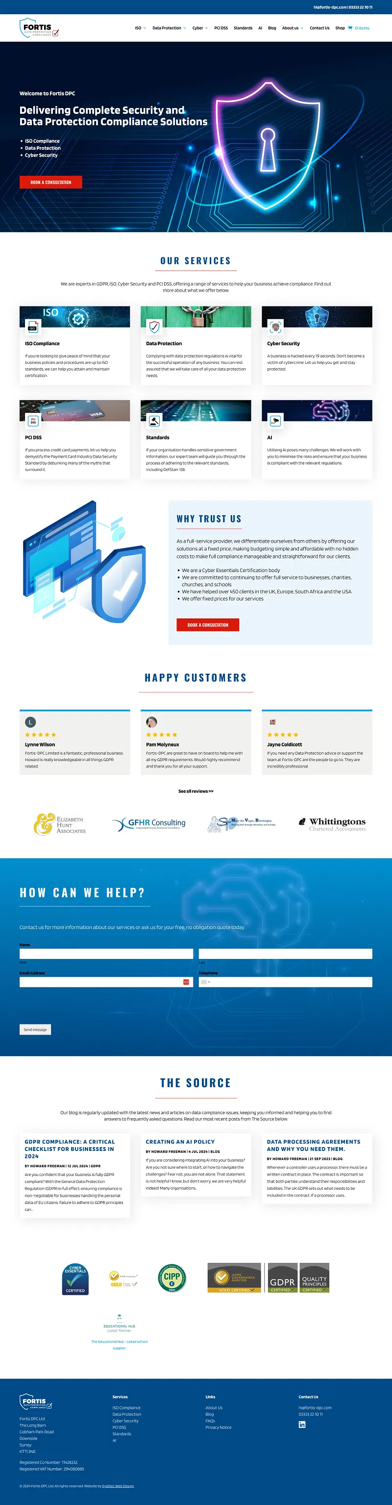 Fortis DPC homepage - after