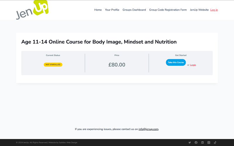 JenUp courses homepage