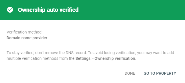 Ownership auto verified