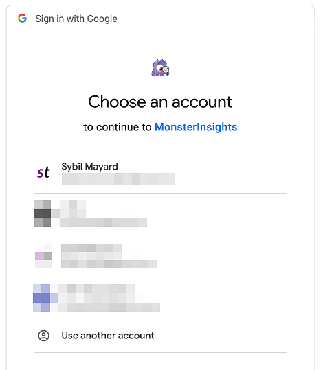 Continue to MonsterInsights