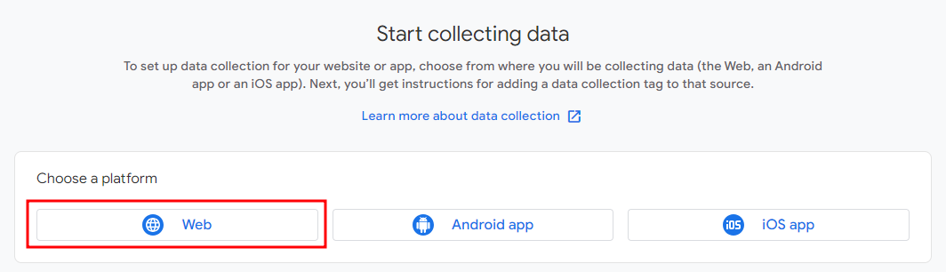 Google Analytics start collecting data