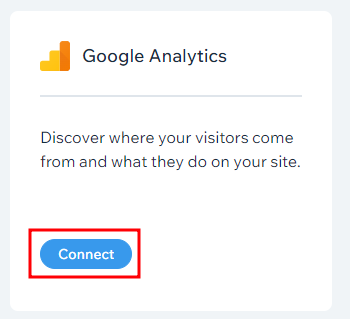 Wix connectGoogle Analytics