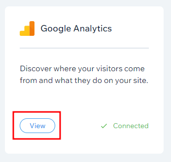 Wix view Google Analytics
