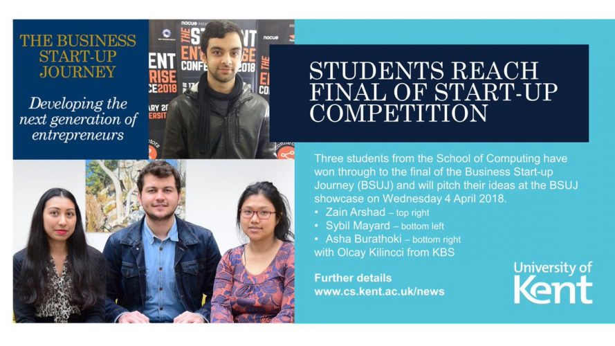 Students reach final of start-up competition at the University of Kent